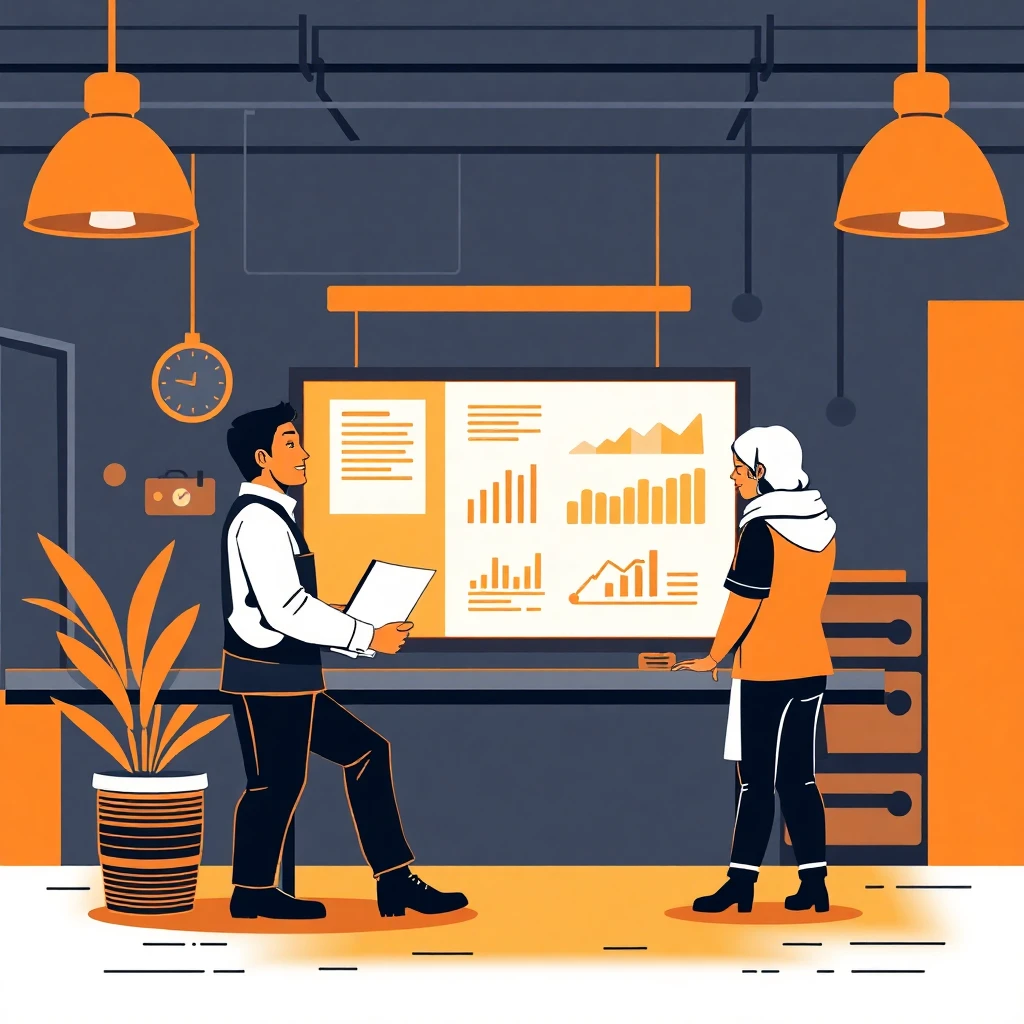 Vendedor de servicios en acción