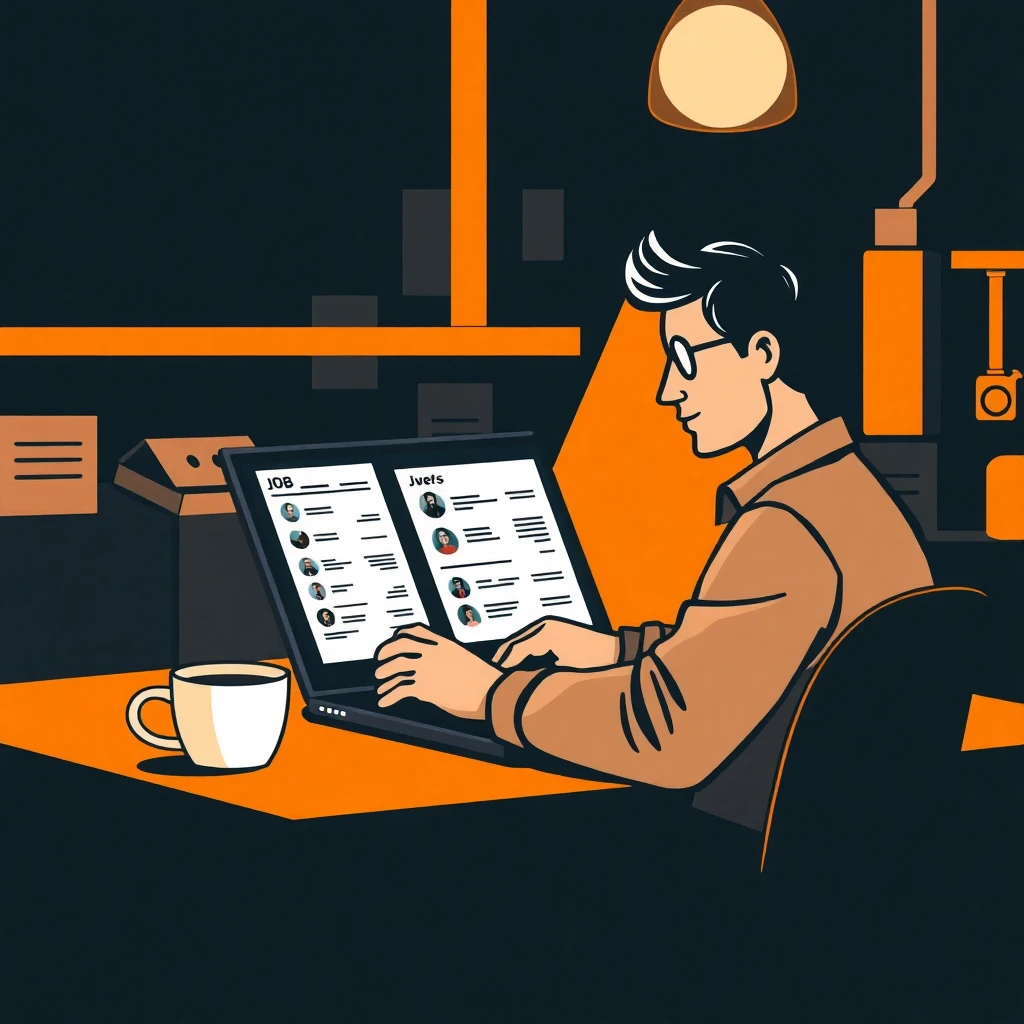 Comparing warehouse job listings at night