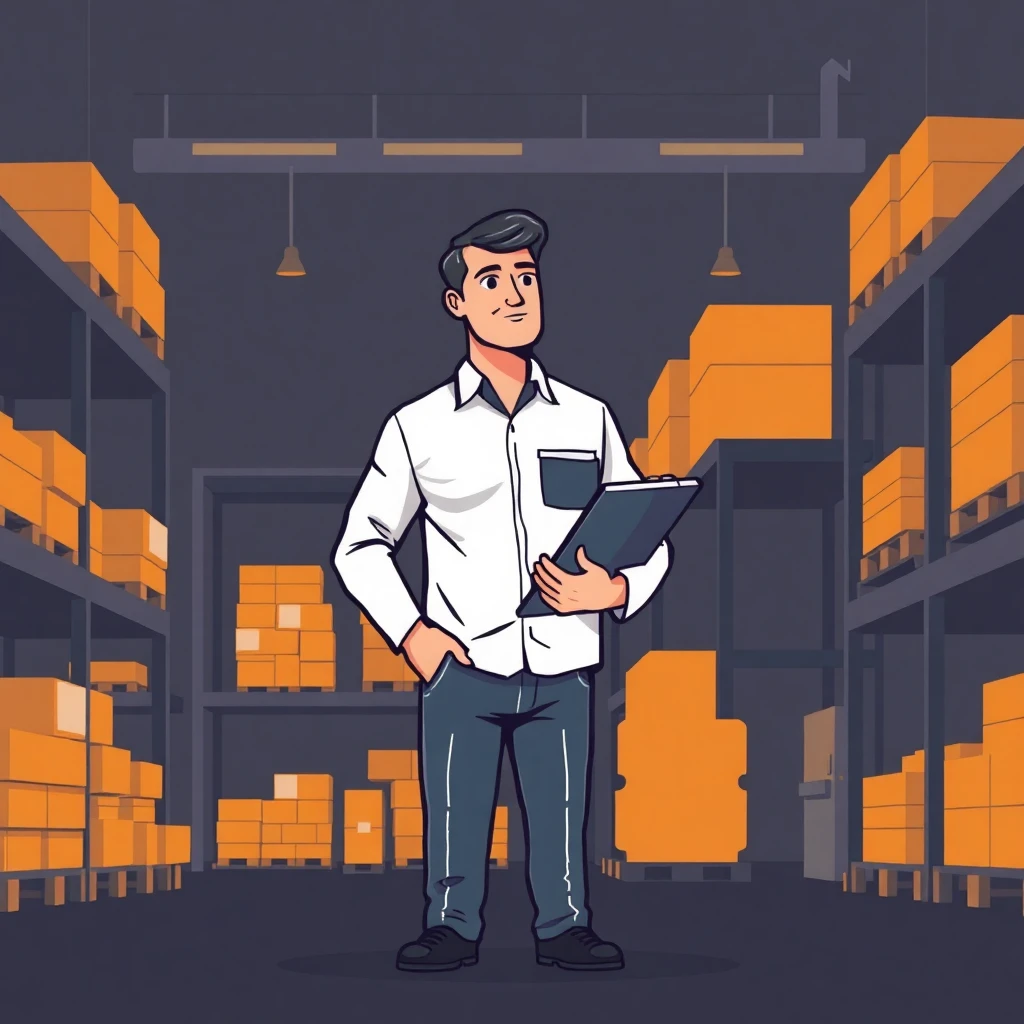 Warehouse manager in action