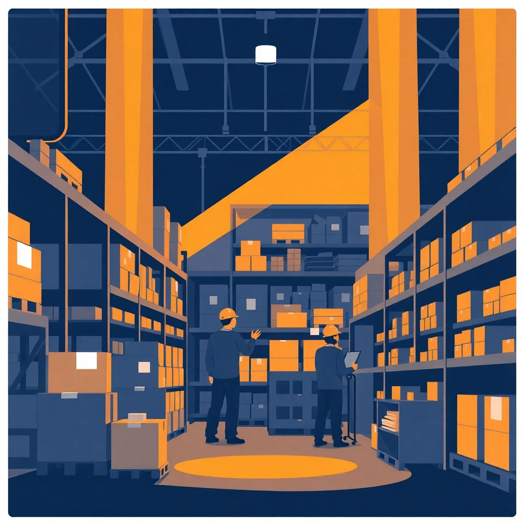 Warehouse workers in action
