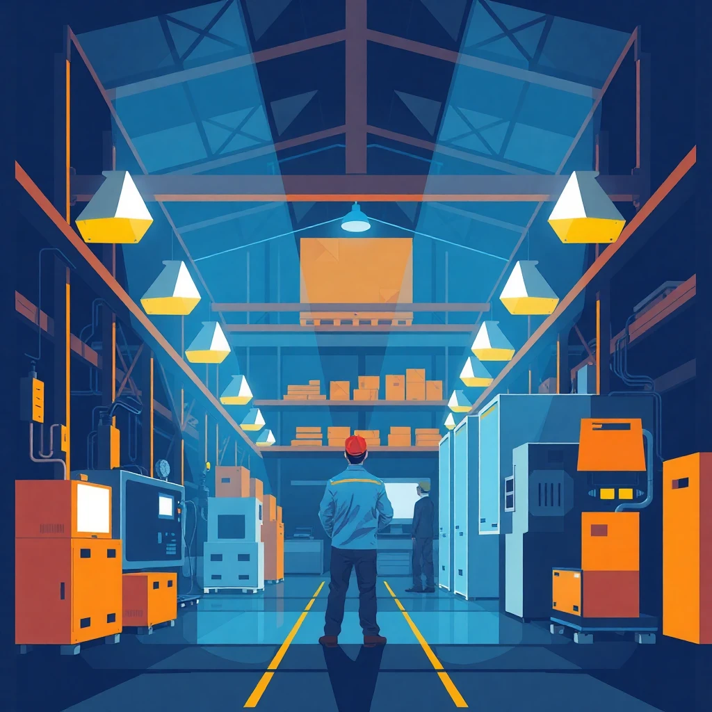High-tech warehouse environment