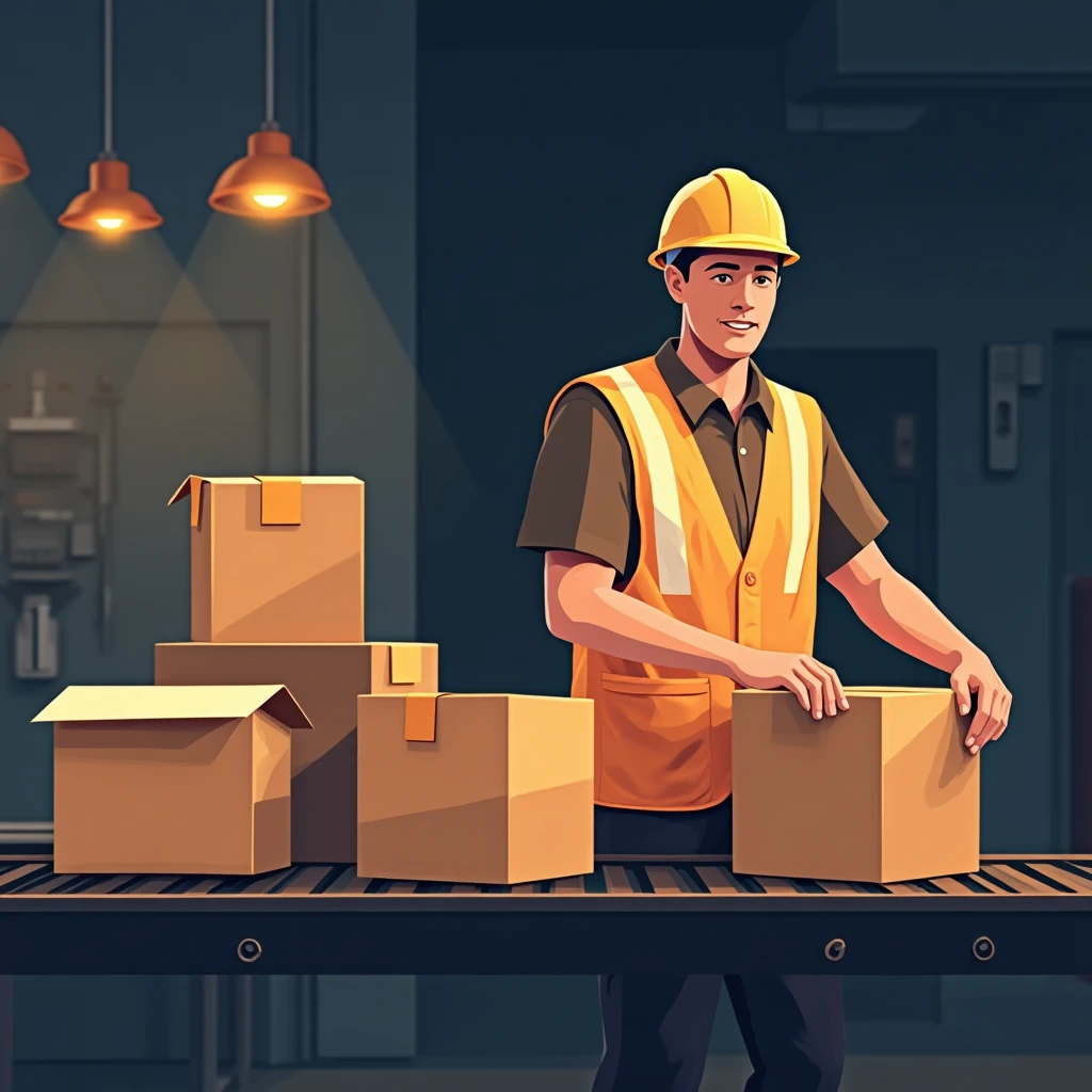 Warehouse operative in action