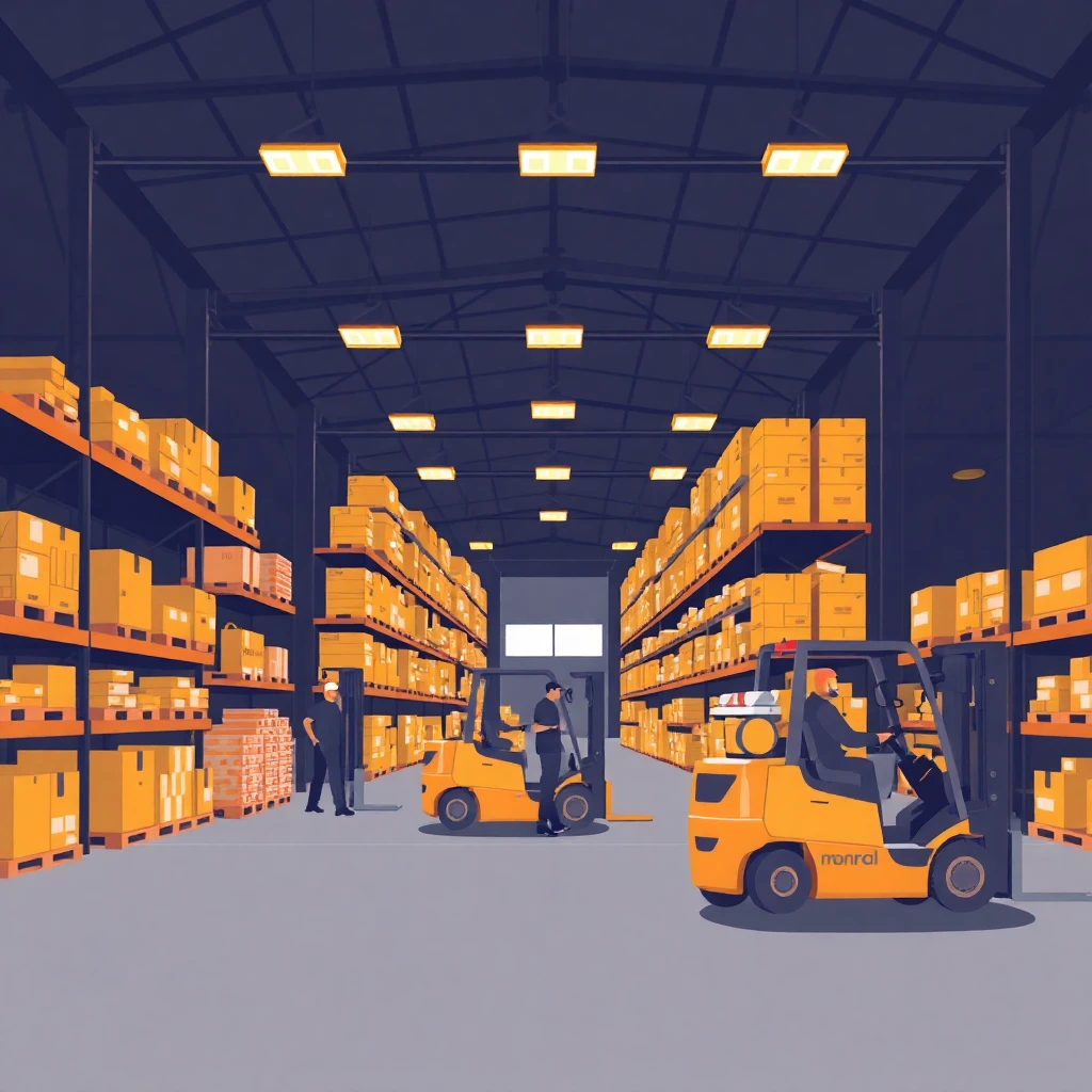 Active warehouse scene