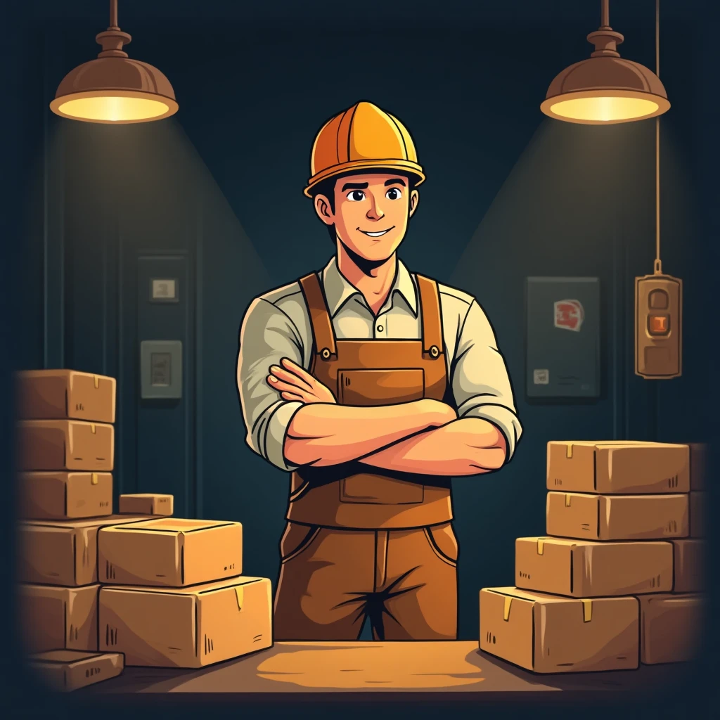 Ambitious warehouse worker