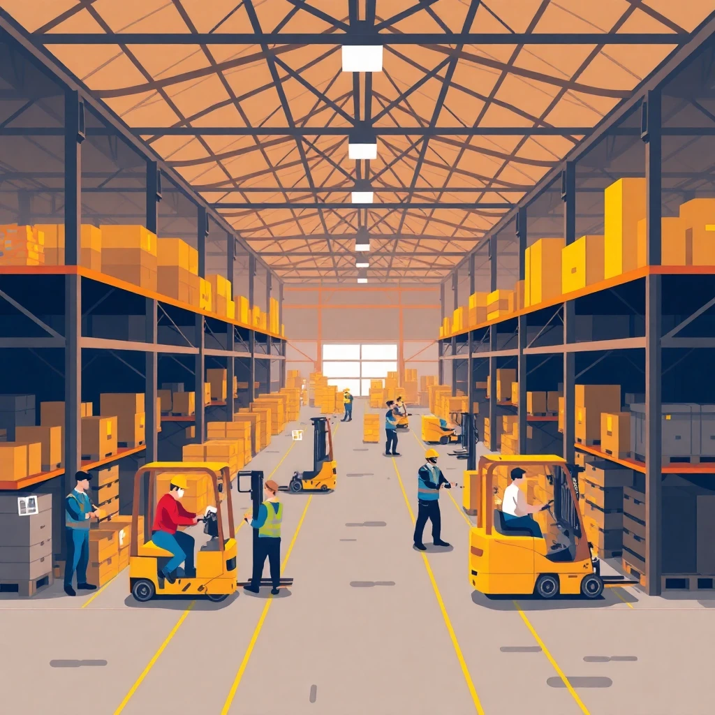 Warehouse action scene