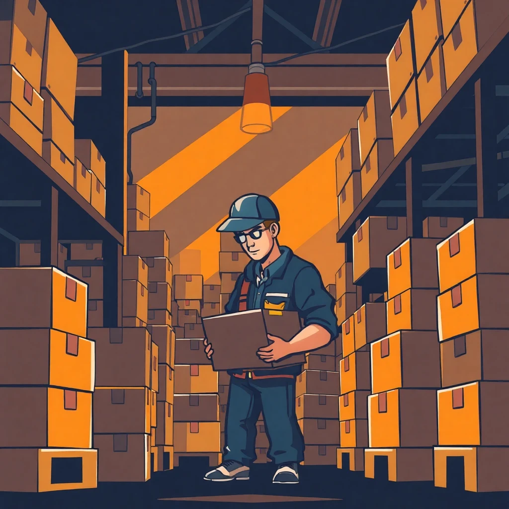 Night shift warehouse worker
