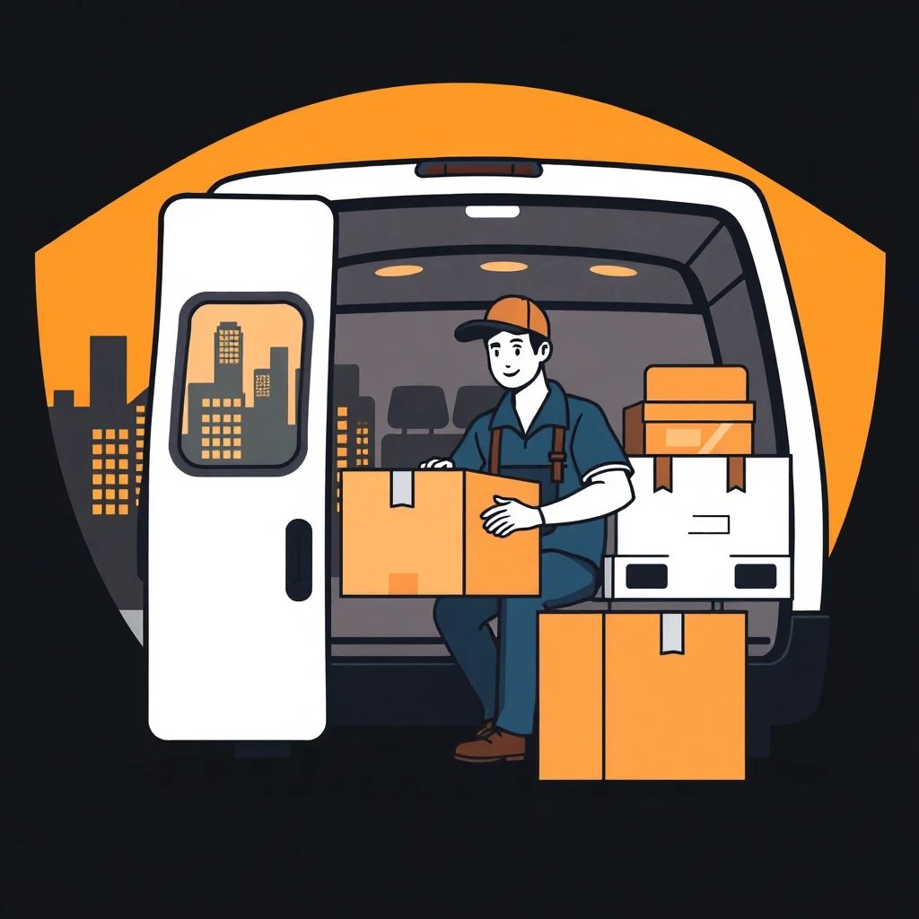 Delivery driver preparing for dispatch