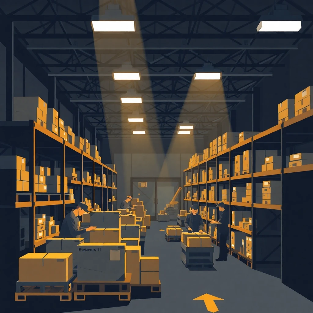 Night shift warehouse activity