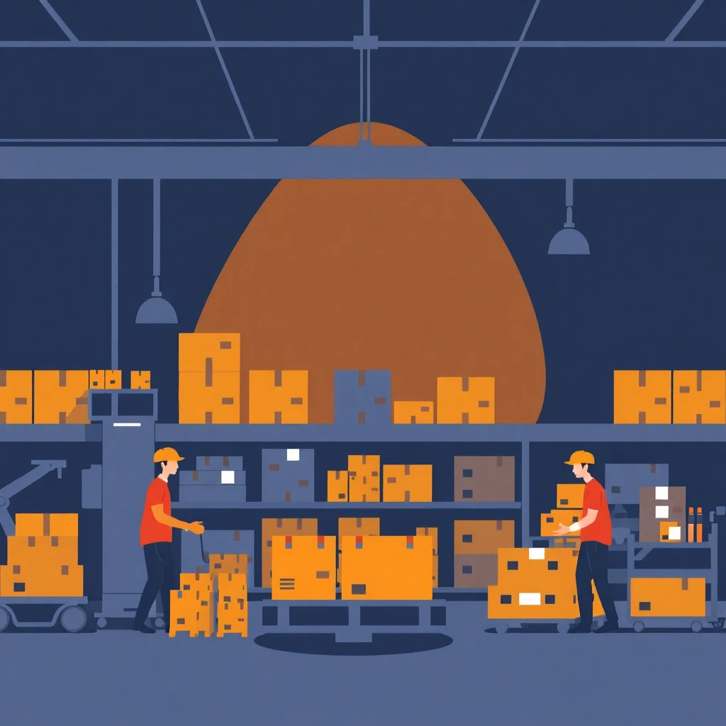 Warehouse workers in action