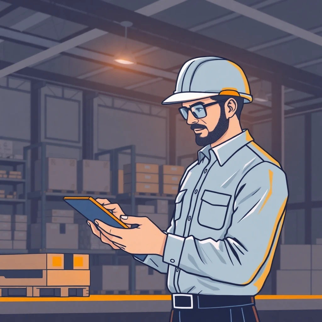 Top-tier warehouse professional analyzing data