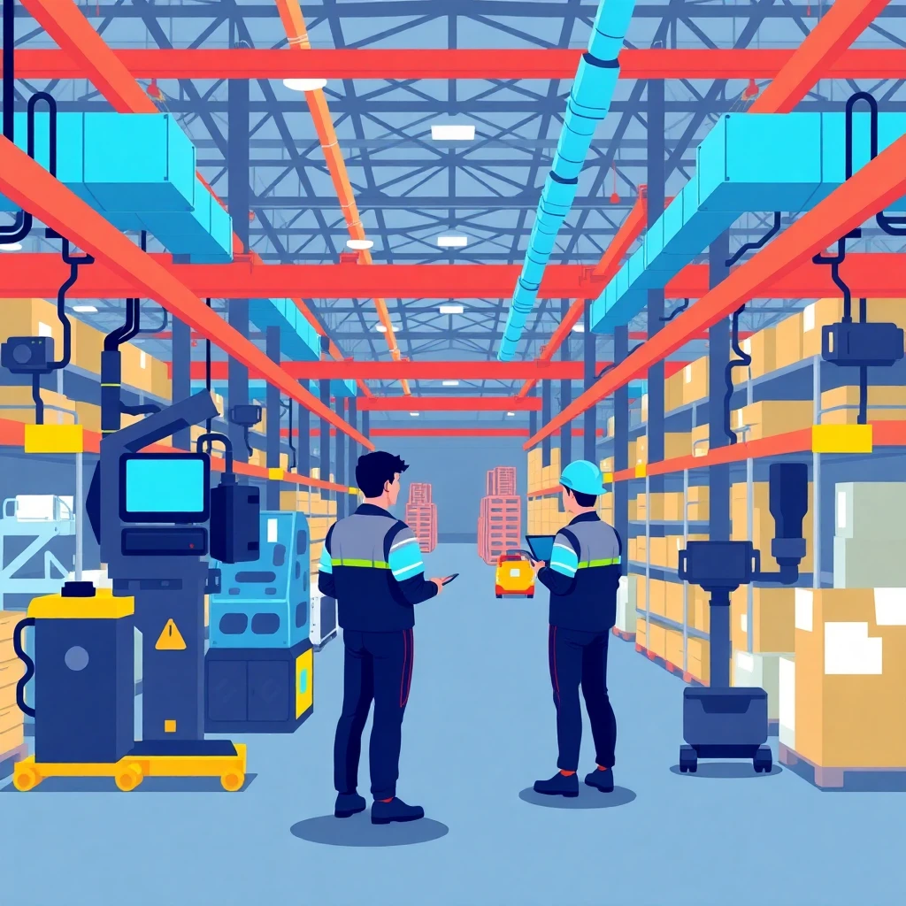 Tech in modern warehouse