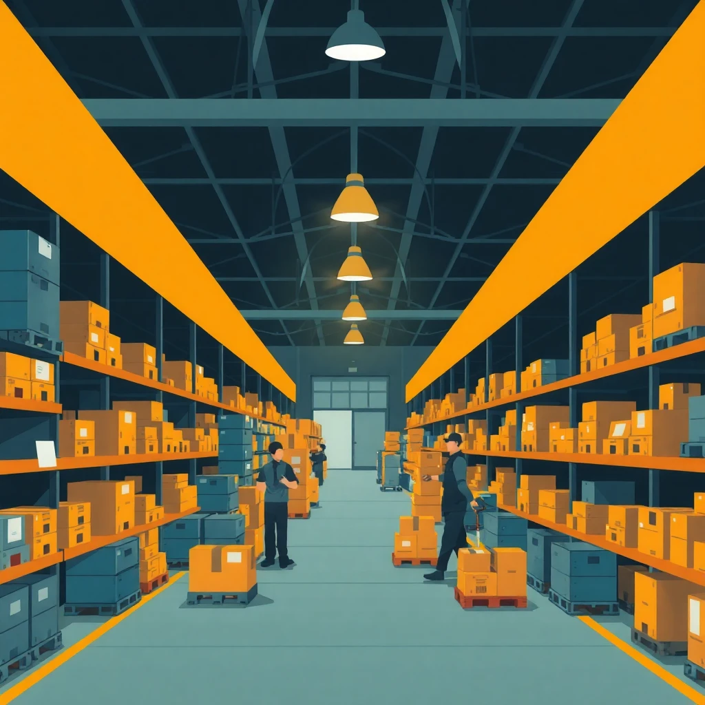 Warehouse workers sorting packages