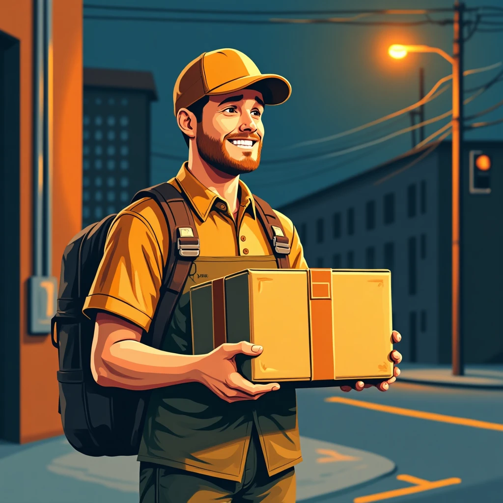 Paketzusteller bei der Arbeit