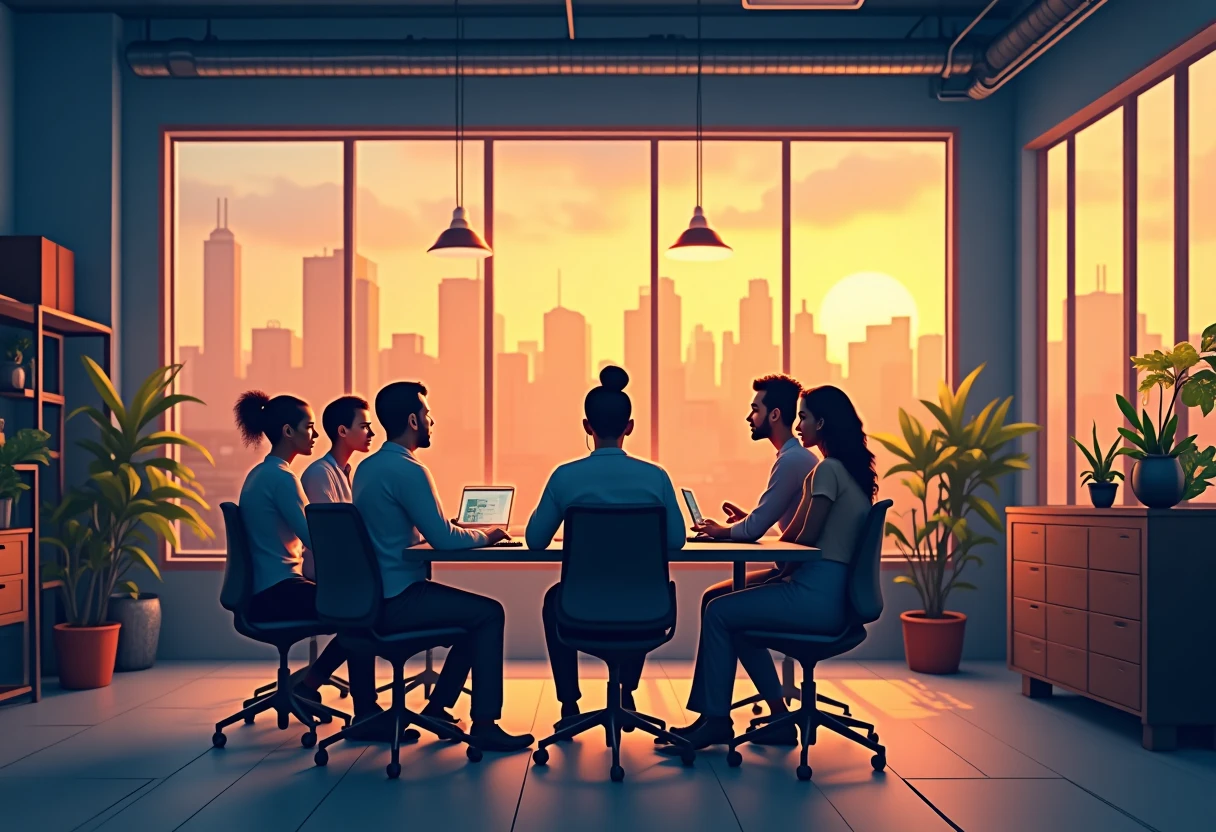 Project management team meeting