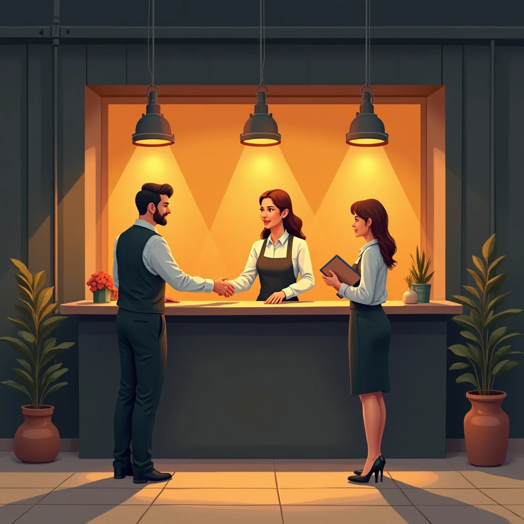 Welcoming hotel front desk