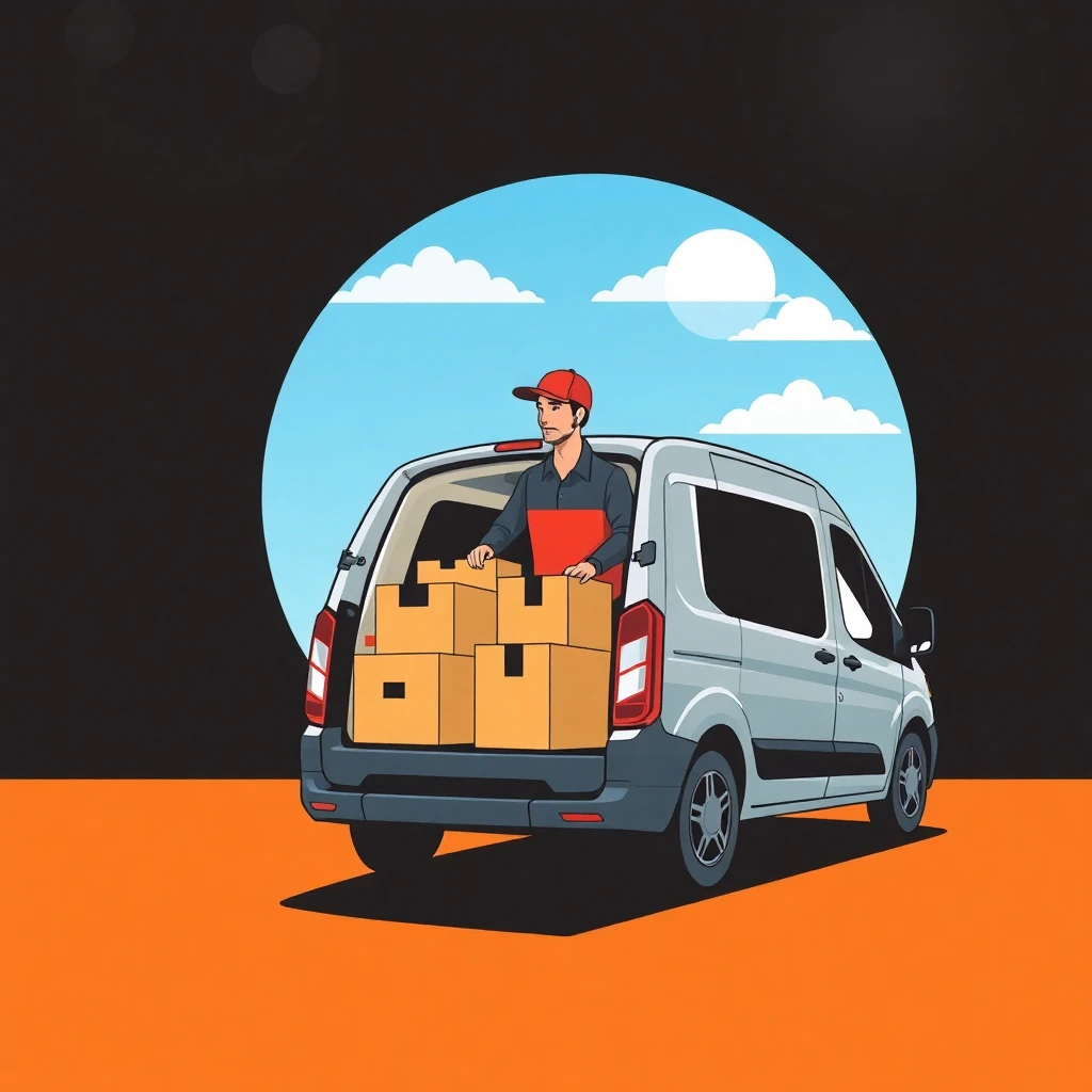 Delivery driver at work