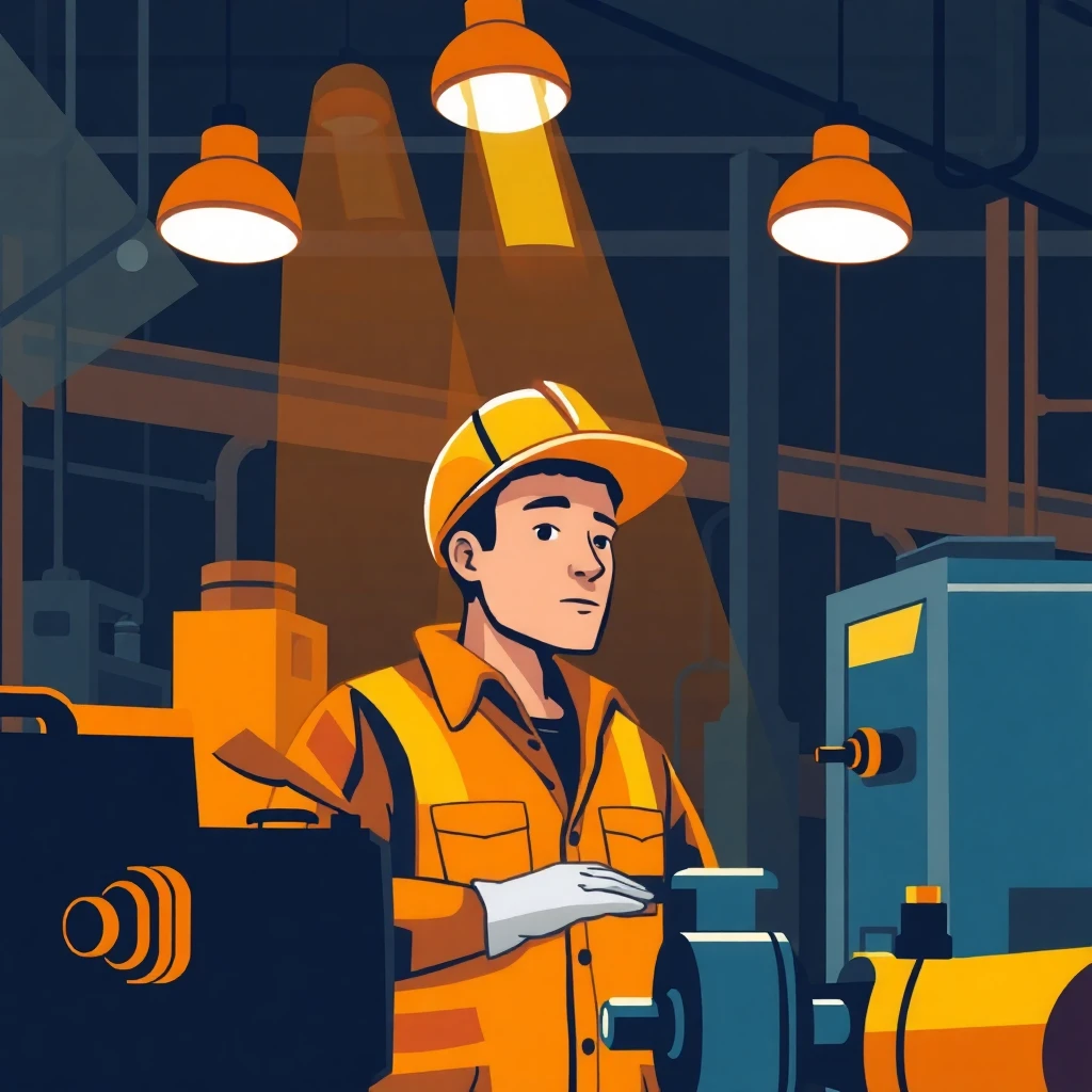 Night shift factory work