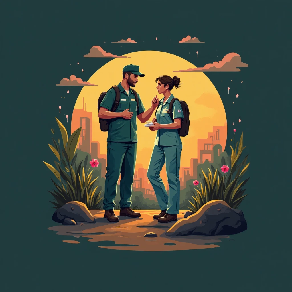 Military nurse in action