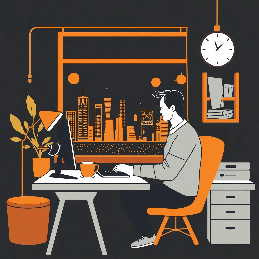 Traditional remote work setting