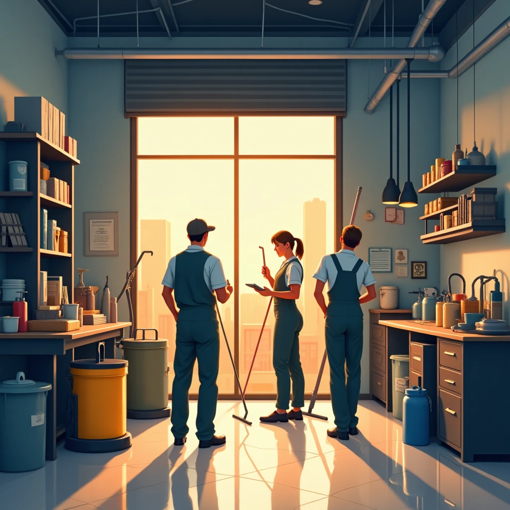 Teamwork in commercial cleaning