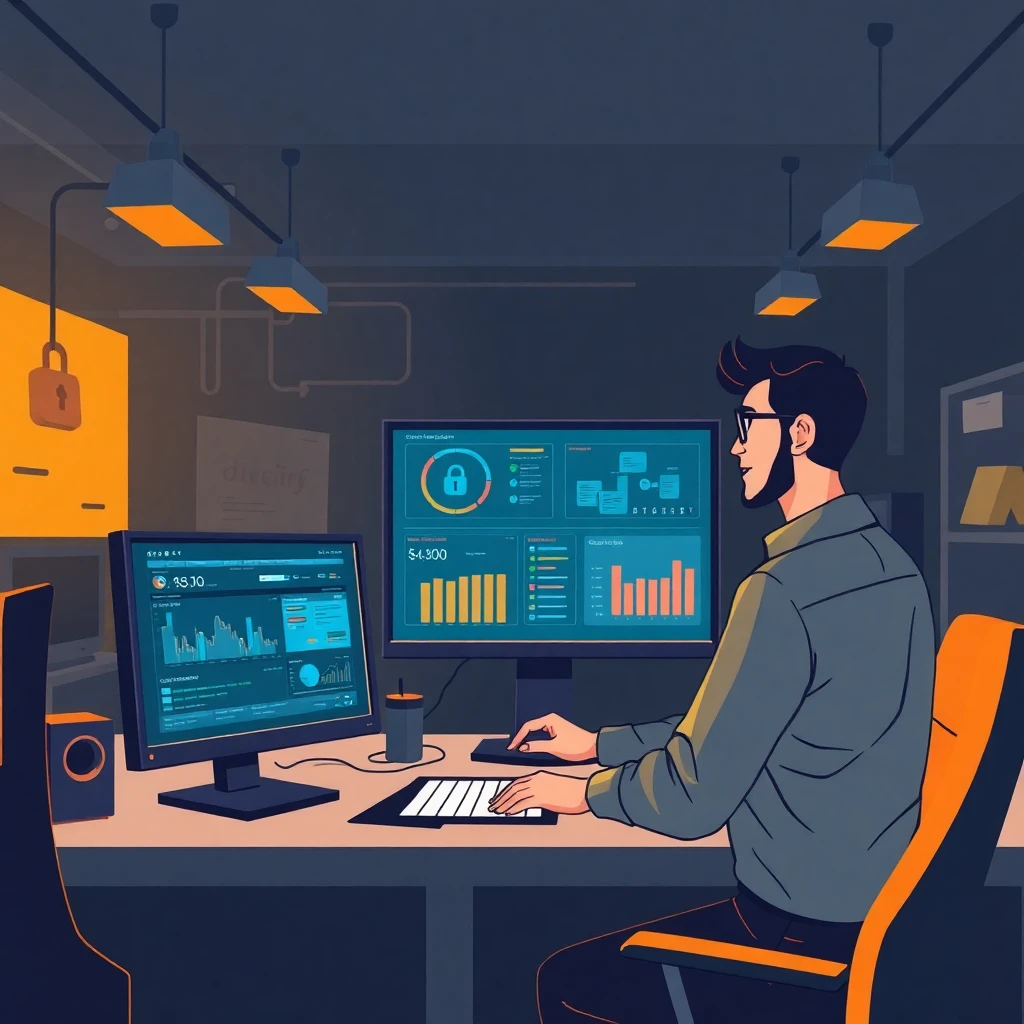 Cybersecurity expert at work